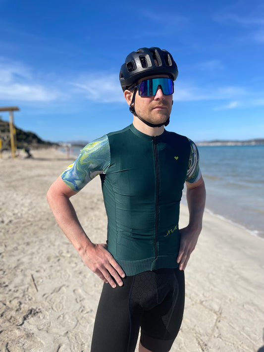Cyklistický dres JML Liquid Jersey Green (Unisex) - Jerseys Made with Love